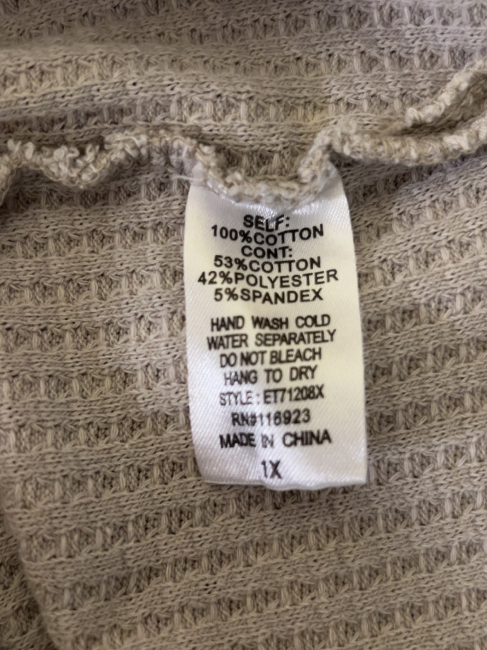 easel Light Gray Waffle & Knit Relaxed Top - Picture 4 of 4